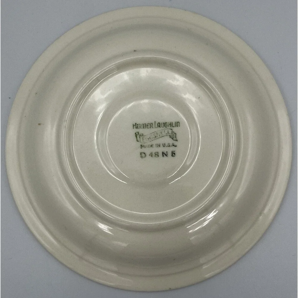 Vintage Homer Laughlin Demitasse Cup Saucer Eggshell Dogwood Floral Gold USA‎